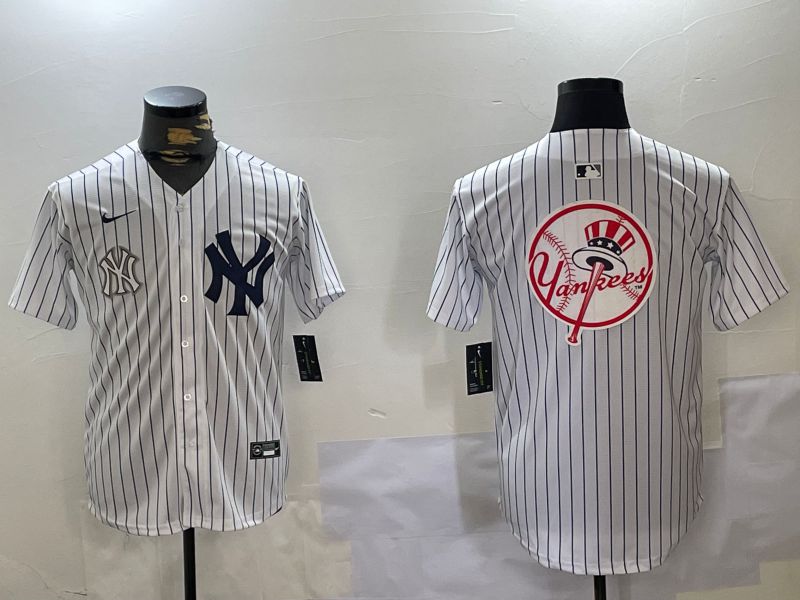 Men New York Yankees Blank White stripe Game 2024 Nike MLB Jersey style 10272